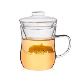 350ml glass cup with filter