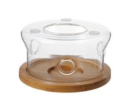 Tea Pot tray warmer with bamboo base