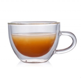 double wall glass cup with handle