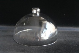 clear glass dome bell with base